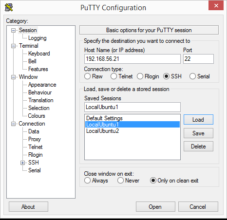 Putty Settings