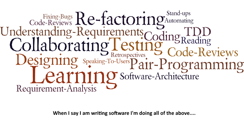 What developing software involves